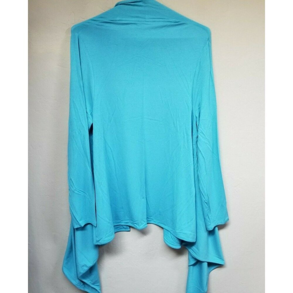 J.Jill Wearever Womens Two-Way Jacket Cardigan Sweater Petite Large Blue New $99 - Picture 2 of 7